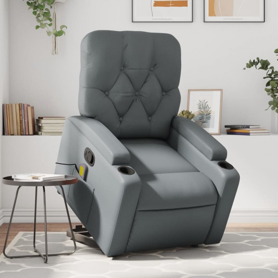 Fauteuil inclinable de massage Gris Similicuir