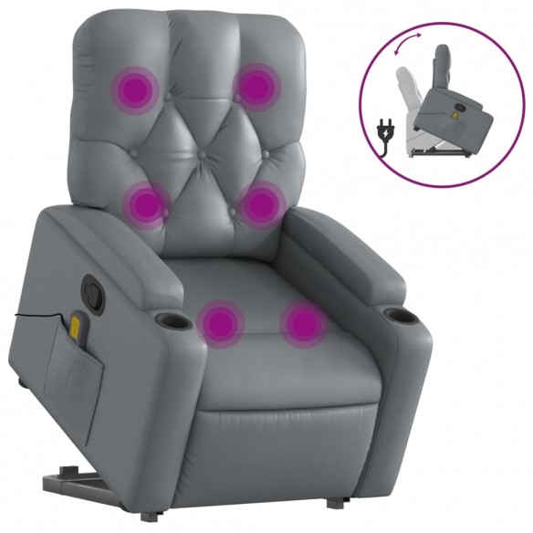 Fauteuil inclinable de massage Gris Similicuir