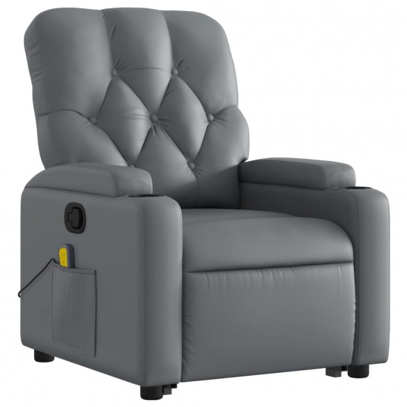 Fauteuil inclinable de massage Gris Similicuir