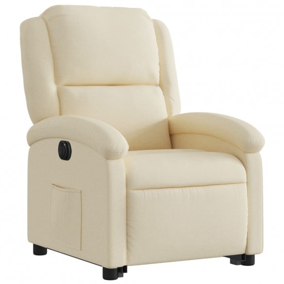 Fauteuil inclinable électrique crème tissu