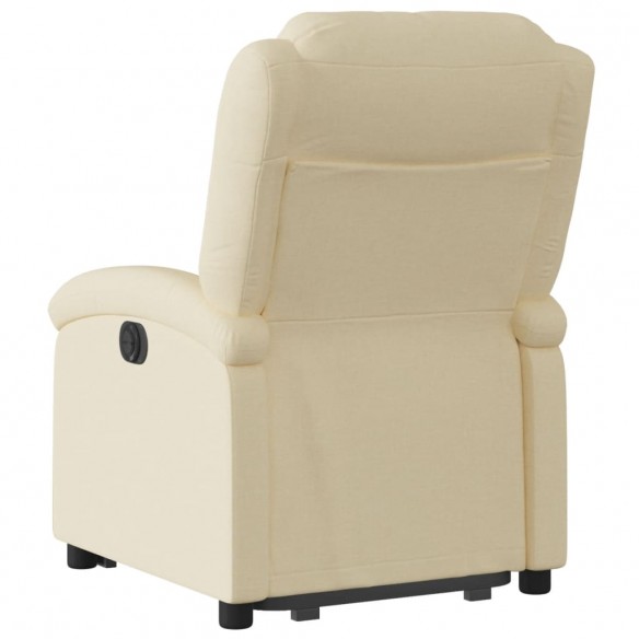 Fauteuil inclinable électrique crème tissu