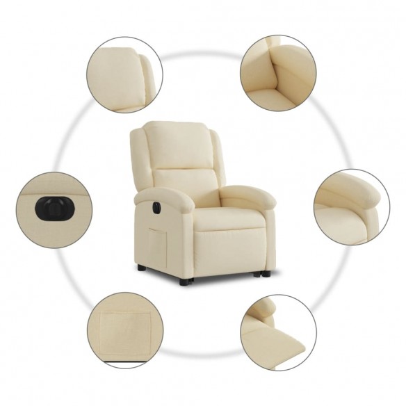 Fauteuil inclinable électrique crème tissu