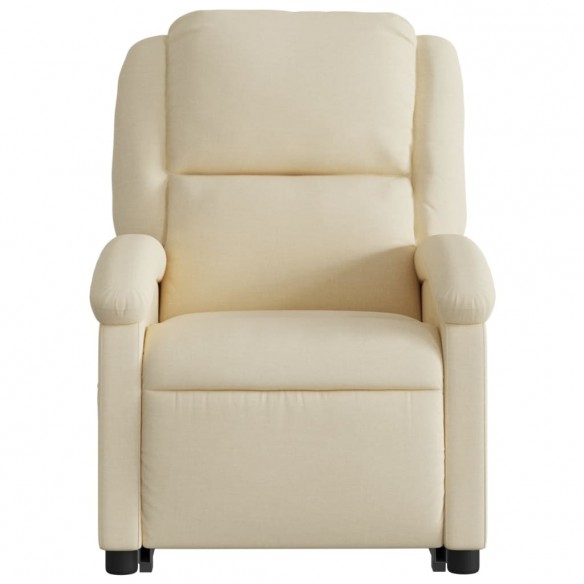 Fauteuil inclinable électrique crème tissu