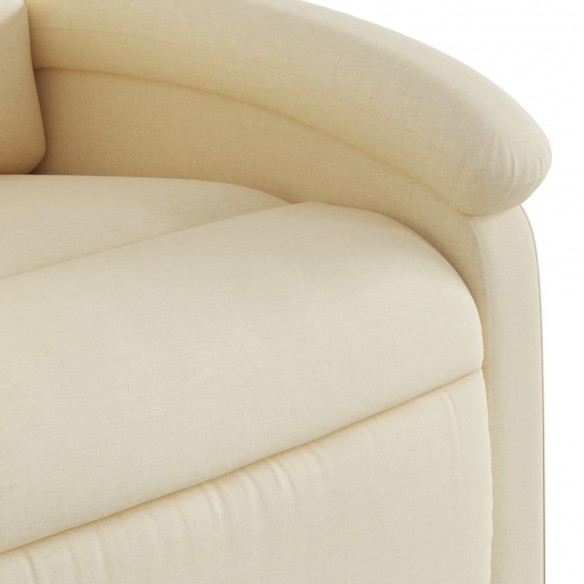 Fauteuil inclinable électrique crème tissu