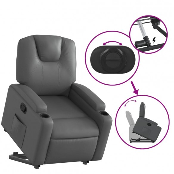 Fauteuil inclinable Gris Similicuir