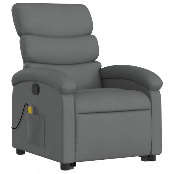 Fauteuil de massage inclinable Gris foncé Tissu