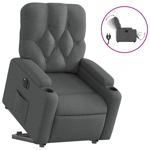 Fauteuil inclinable électrique gris foncé tissu