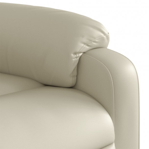 Fauteuil inclinable de massage électrique crème similicuir