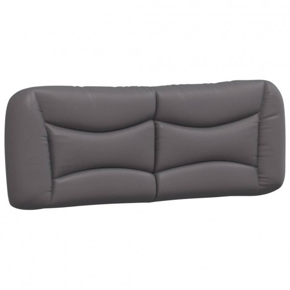 Coussin de tête de lit gris 140 cm similicuir