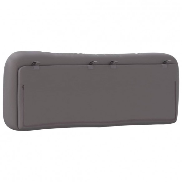 Coussin de tête de lit gris 140 cm similicuir