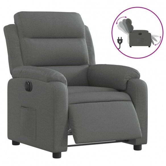 Fauteuil inclinable électrique Gris foncé Tissu