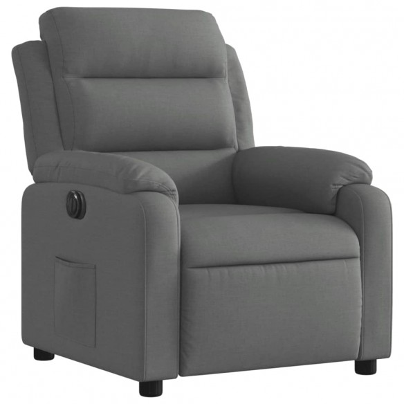 Fauteuil inclinable électrique Gris foncé Tissu