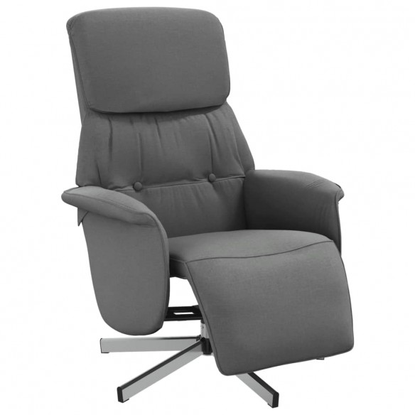 Fauteuil inclinable avec repose-pieds gris foncé tissu