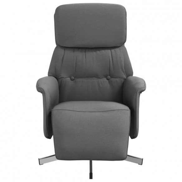 Fauteuil inclinable avec repose-pieds gris foncé tissu