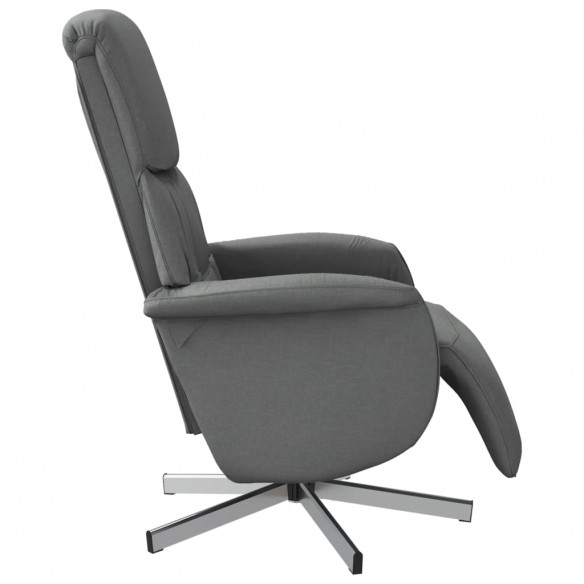 Fauteuil inclinable avec repose-pieds gris foncé tissu