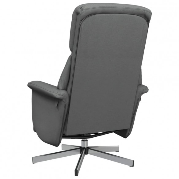 Fauteuil inclinable avec repose-pieds gris foncé tissu