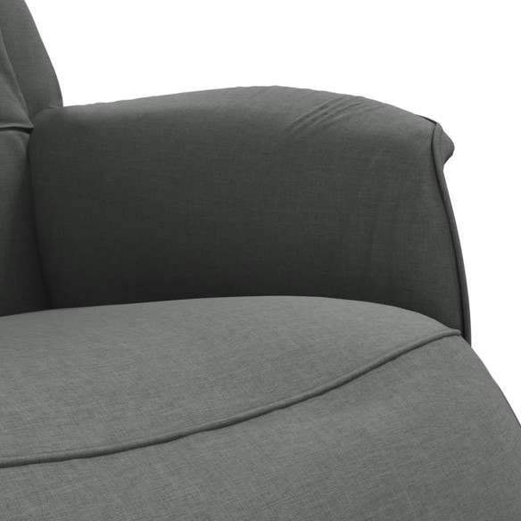 Fauteuil inclinable avec repose-pieds gris foncé tissu