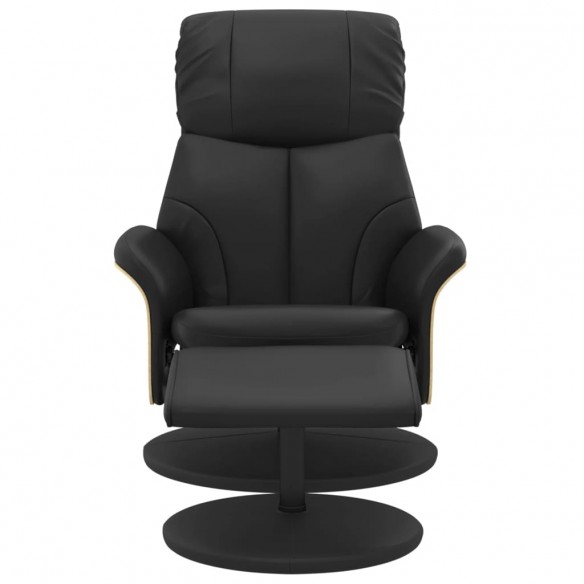 Fauteuil inclinable avec repose-pied noir similicuir