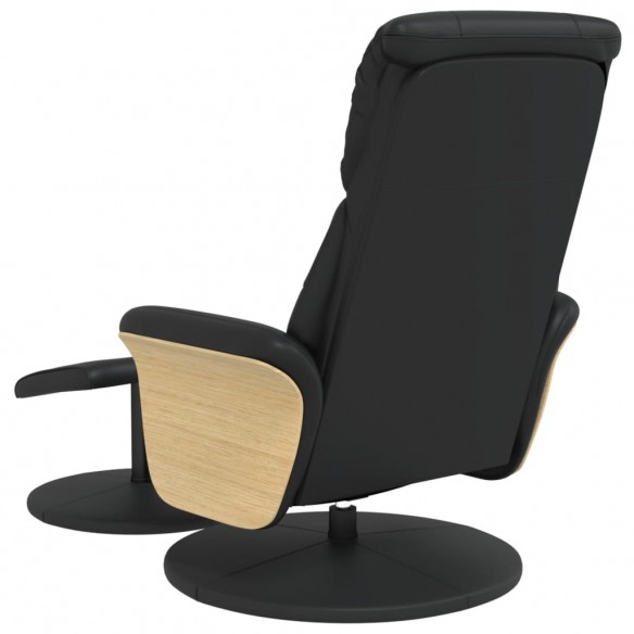 Fauteuil inclinable avec repose-pied noir similicuir