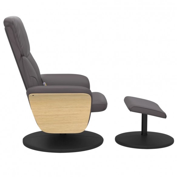 Fauteuil inclinable de massage avec repose-pied gris similicuir