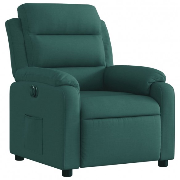 Fauteuil inclinable électrique Vert foncé Tissu