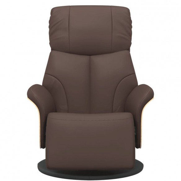 Fauteuil inclinable avec repose-pieds marron similicuir