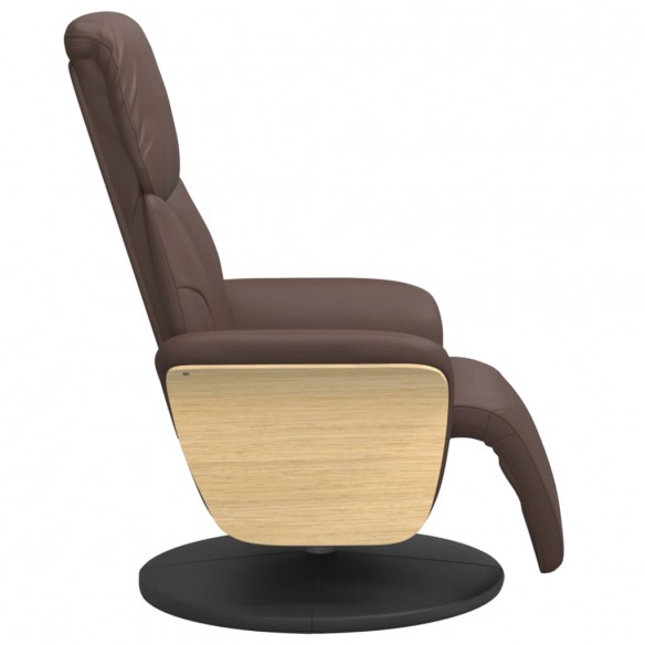 Fauteuil inclinable avec repose-pieds marron similicuir