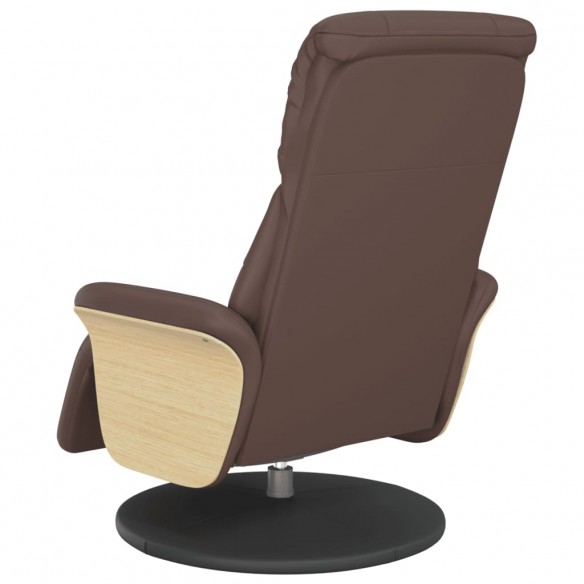 Fauteuil inclinable avec repose-pieds marron similicuir