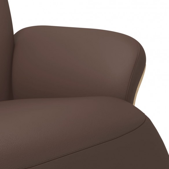 Fauteuil inclinable avec repose-pieds marron similicuir