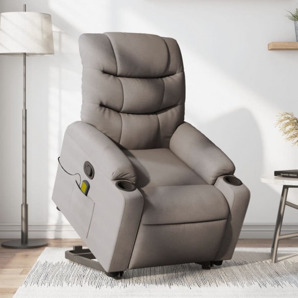 Fauteuil inclinable de massage Taupe Tissu