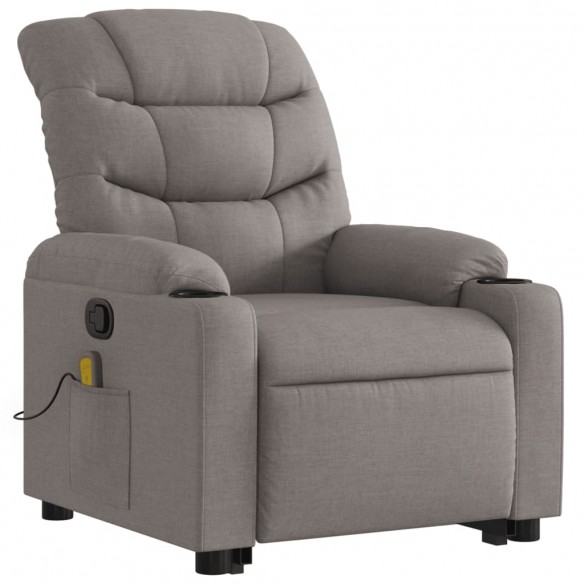 Fauteuil inclinable de massage Taupe Tissu