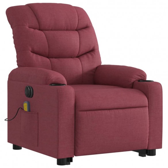 Fauteuil inclinable de massage électrique Rouge bordeaux Tissu