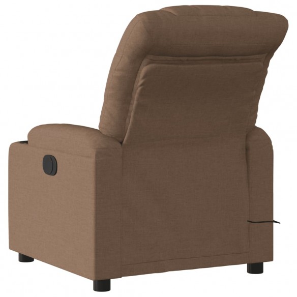 Fauteuil inclinable de massage électrique marron tissu