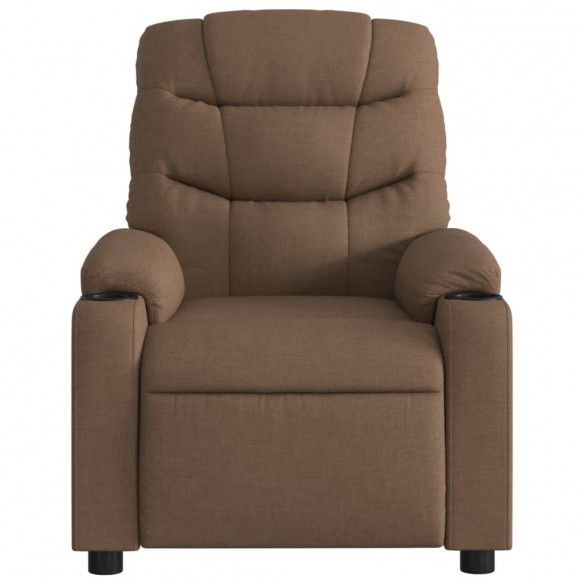 Fauteuil inclinable de massage électrique marron tissu