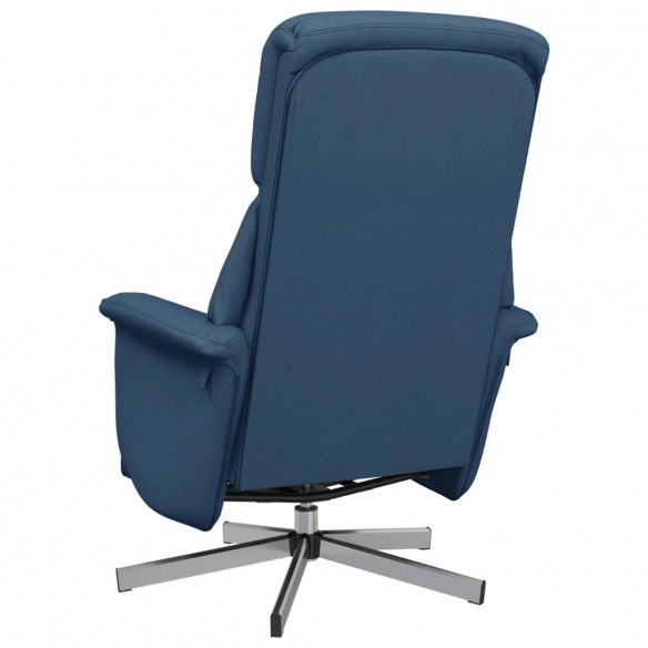 Fauteuil inclinable avec repose-pieds bleu tissu