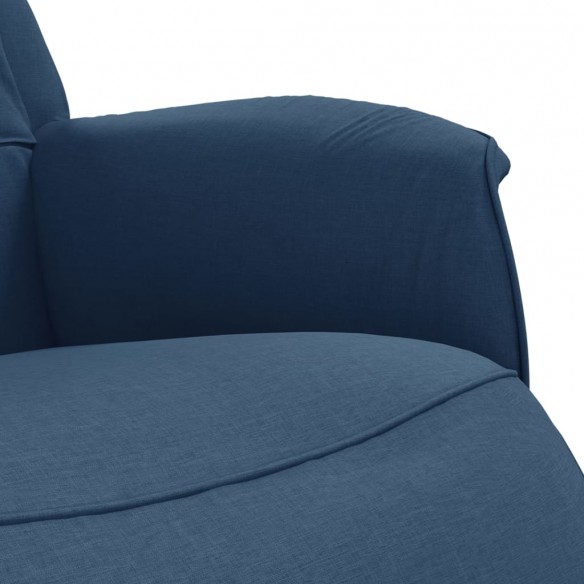 Fauteuil inclinable avec repose-pieds bleu tissu