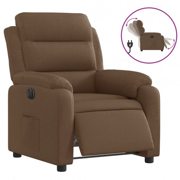 Fauteuil inclinable électrique Marron Tissu