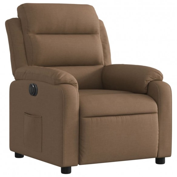 Fauteuil inclinable électrique Marron Tissu