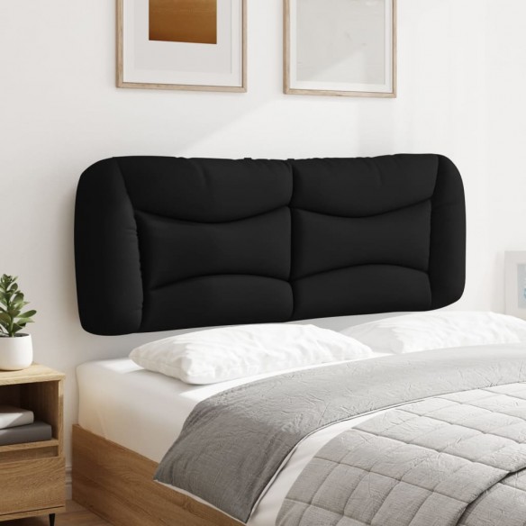 Coussin de tête de lit noir 140 cm tissu