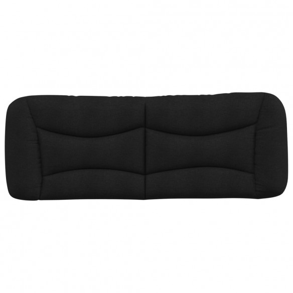 Coussin de tête de lit noir 140 cm tissu