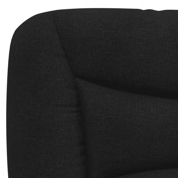 Coussin de tête de lit noir 140 cm tissu