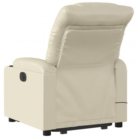 Fauteuil inclinable de massage électrique crème similicuir