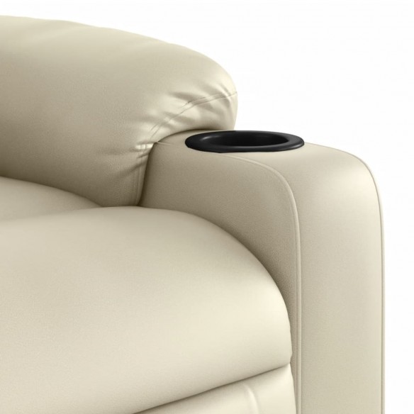 Fauteuil inclinable de massage électrique crème similicuir