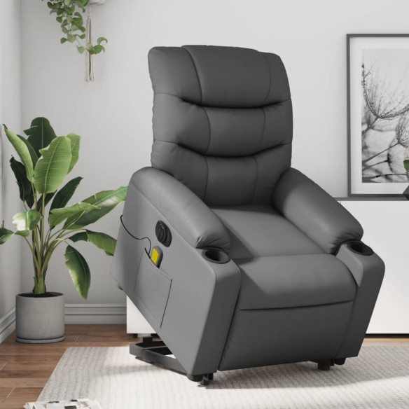 Fauteuil inclinable de massage électrique gris similicuir