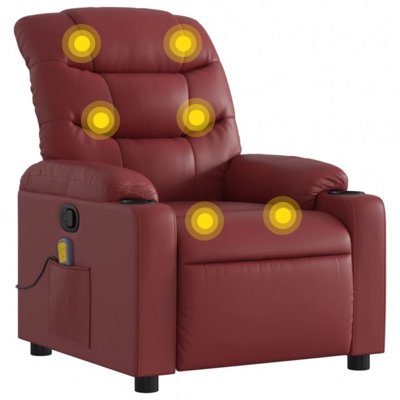 Fauteuil de massage inclinable Rouge bordeaux Similicuir