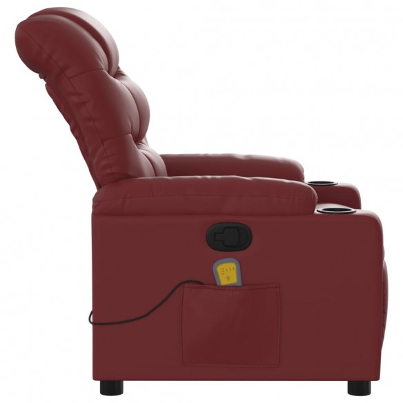 Fauteuil de massage inclinable Rouge bordeaux Similicuir