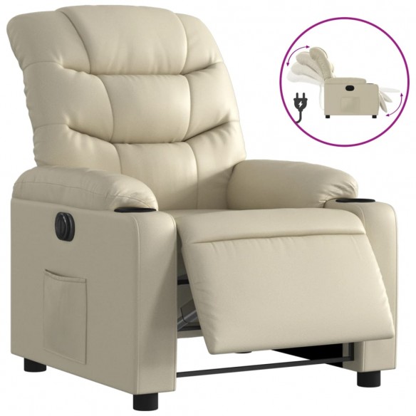 Fauteuil inclinable électrique Crème Similicuir