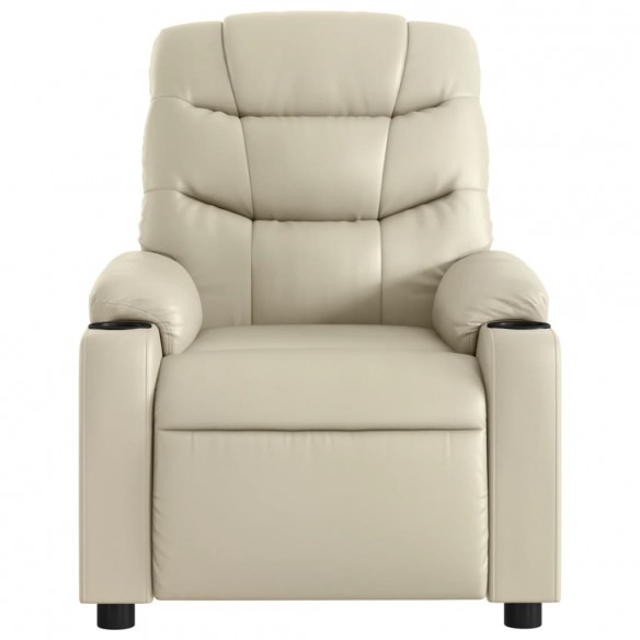 Fauteuil inclinable électrique Crème Similicuir