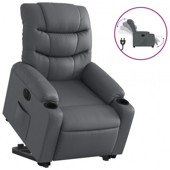 Fauteuil inclinable électrique gris similicuir