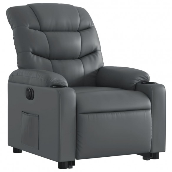 Fauteuil inclinable électrique gris similicuir